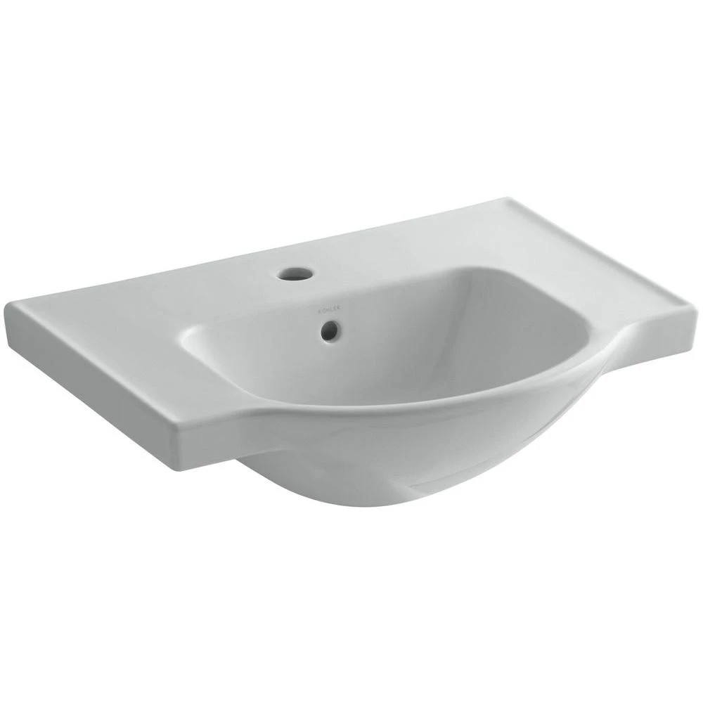 KOHLER Veer 24 In. Vitreous China Pedestal Sink Basin In White With Overflow Drain 20 KOHLER Veer 24 In. Vitreous China Pedestal Sink Basin In White With Overflow Drain - Image 18
