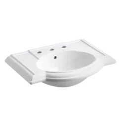 KOHLER Devonshire 4-7/8 In. Vitreous China Pedestal Sink Basin In White With Overflow Drain