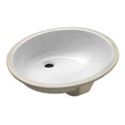 KOHLER Caxton Vitreous China Undermount Vitreous China Bathroom Sink In White With Overflow Drain