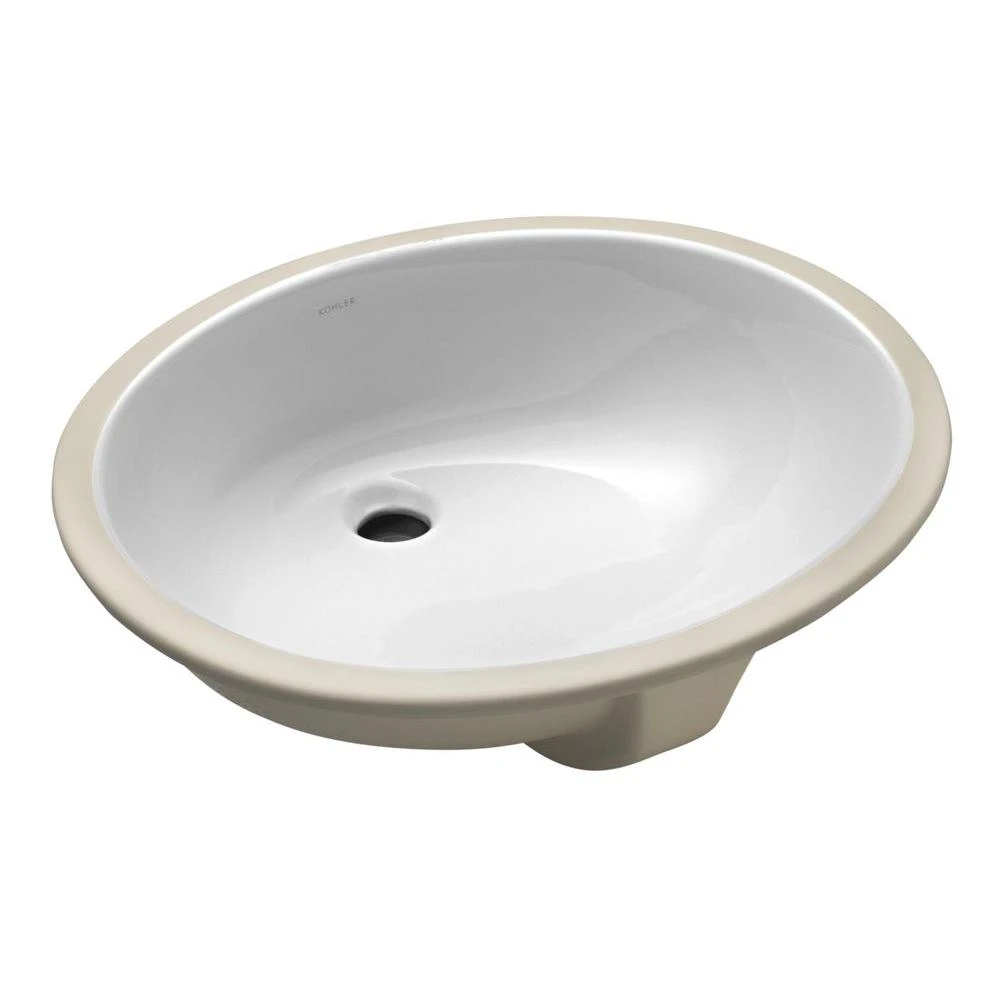 KOHLER Caxton Vitreous China Undermount Vitreous China Bathroom Sink In White With Overflow Drain 3 KOHLER Caxton Vitreous China Undermount Vitreous China Bathroom Sink In White With Overflow Drain