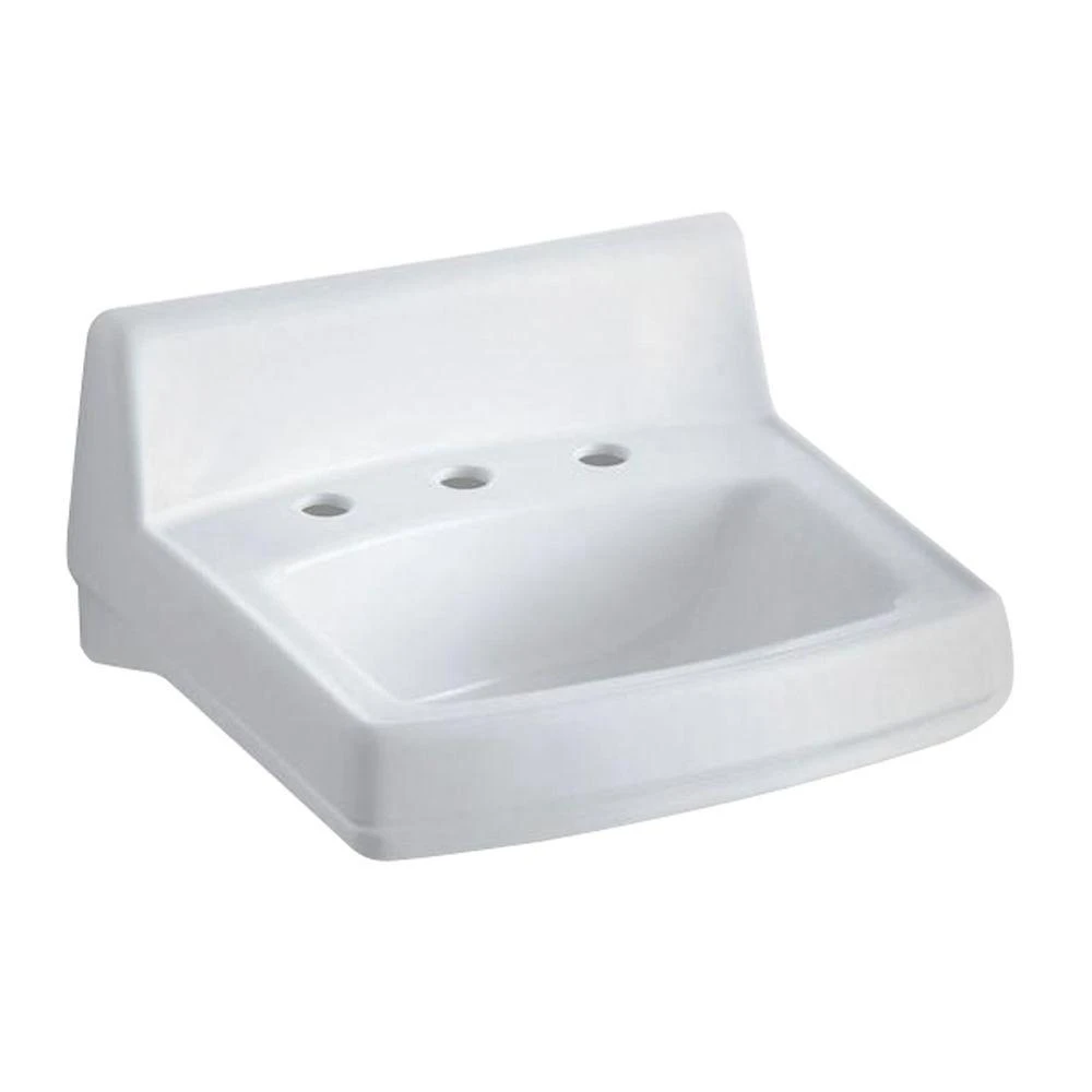 KOHLER Greenwich Wall-Mount Vitreous China Bathroom Sink In White With Overflow Drain 3 KOHLER Greenwich Wall-Mount Vitreous China Bathroom Sink In White With Overflow Drain