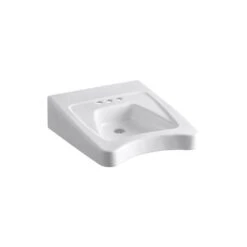 KOHLER Morningside Wall-Mounted Vitreous China Bathroom Sink In White With Overflow Drain