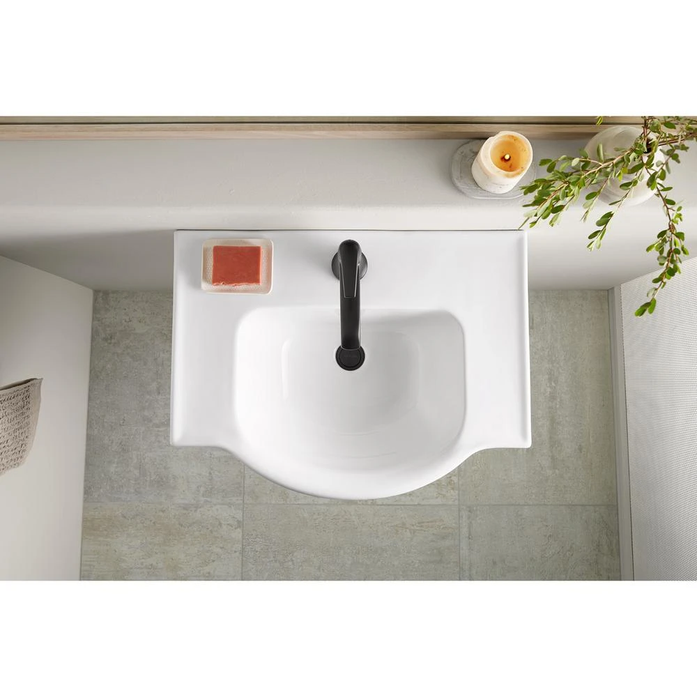 KOHLER Veer 24 In. Vitreous China Pedestal Sink Basin In White With Overflow Drain 5 KOHLER Veer 24 In. Vitreous China Pedestal Sink Basin In White With Overflow Drain - Image 3