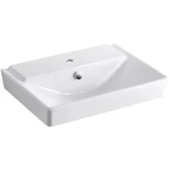 KOHLER Reve Wall-Mounted Ceramic Bathroom Sink In White With Overflow Drain