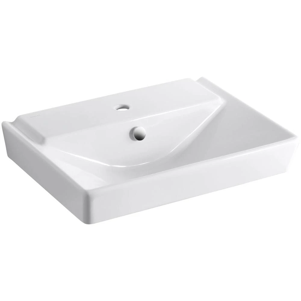 KOHLER Reve Wall-Mounted Ceramic Bathroom Sink In White With Overflow Drain 3 KOHLER Reve Wall-Mounted Ceramic Bathroom Sink In White With Overflow Drain