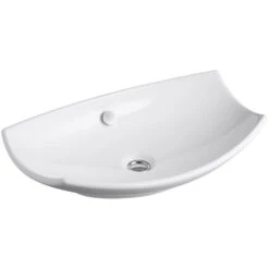 KOHLER Leaf Fireclay Vessel Sink In White With Overflow Drain