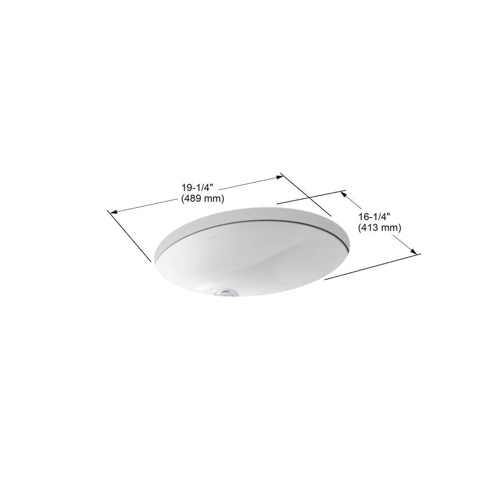 KOHLER Caxton Vitreous China Undermount Bathroom Sink In White 12 KOHLER Caxton Vitreous China Undermount Bathroom Sink In White - Image 10