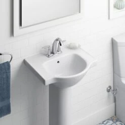 KOHLER Veer 21 In. Vitreous China Pedestal Combo Bathroom Sink In White With Overflow Drain -Kohler Sales Store 53adde5eaf7ee9946494a1e468cfe781 1800x1800