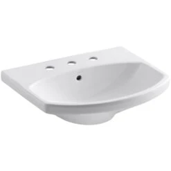 Kohler Sales Store 10 KOHLER Elmbrook 24 In. Pedestal Sink Basin In White With 8 In. Widespread Faucet Holes