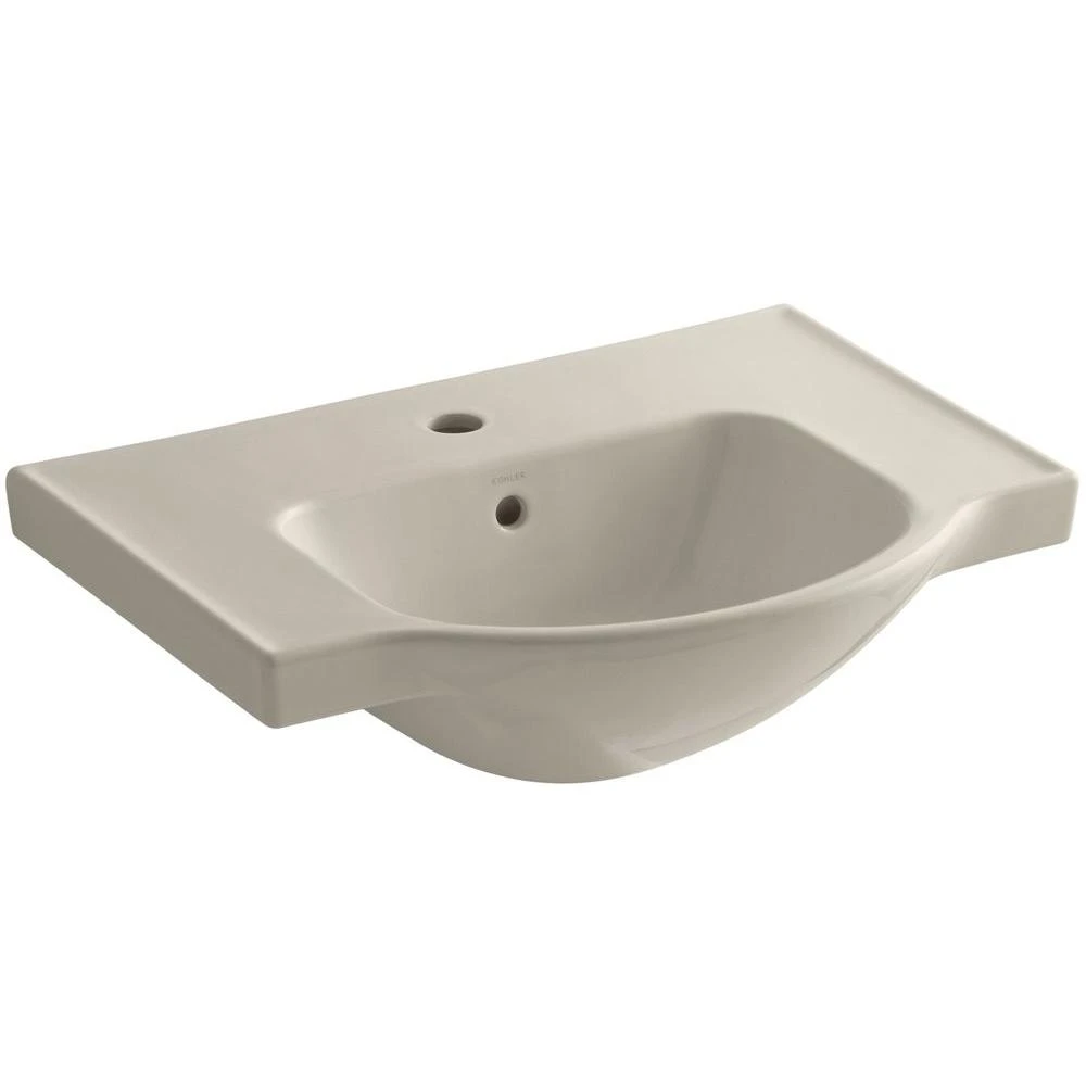 KOHLER Veer 24 In. Vitreous China Pedestal Sink Basin In White With Overflow Drain 18 KOHLER Veer 24 In. Vitreous China Pedestal Sink Basin In White With Overflow Drain - Image 16