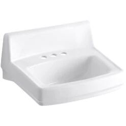 KOHLER Greenwich Wall-Mounted Vitreous China Bathroom Sink In White With Overflow Drain