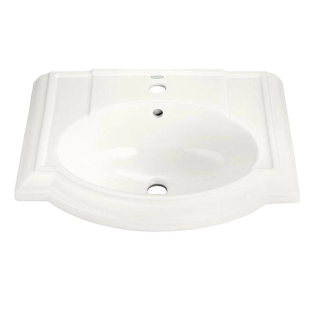 KOHLER Devonshire Vitreous China Pedestal Bathroom Sink Basin In White With Overflow Drain 12 KOHLER Devonshire Vitreous China Pedestal Bathroom Sink Basin In White With Overflow Drain - Image 10