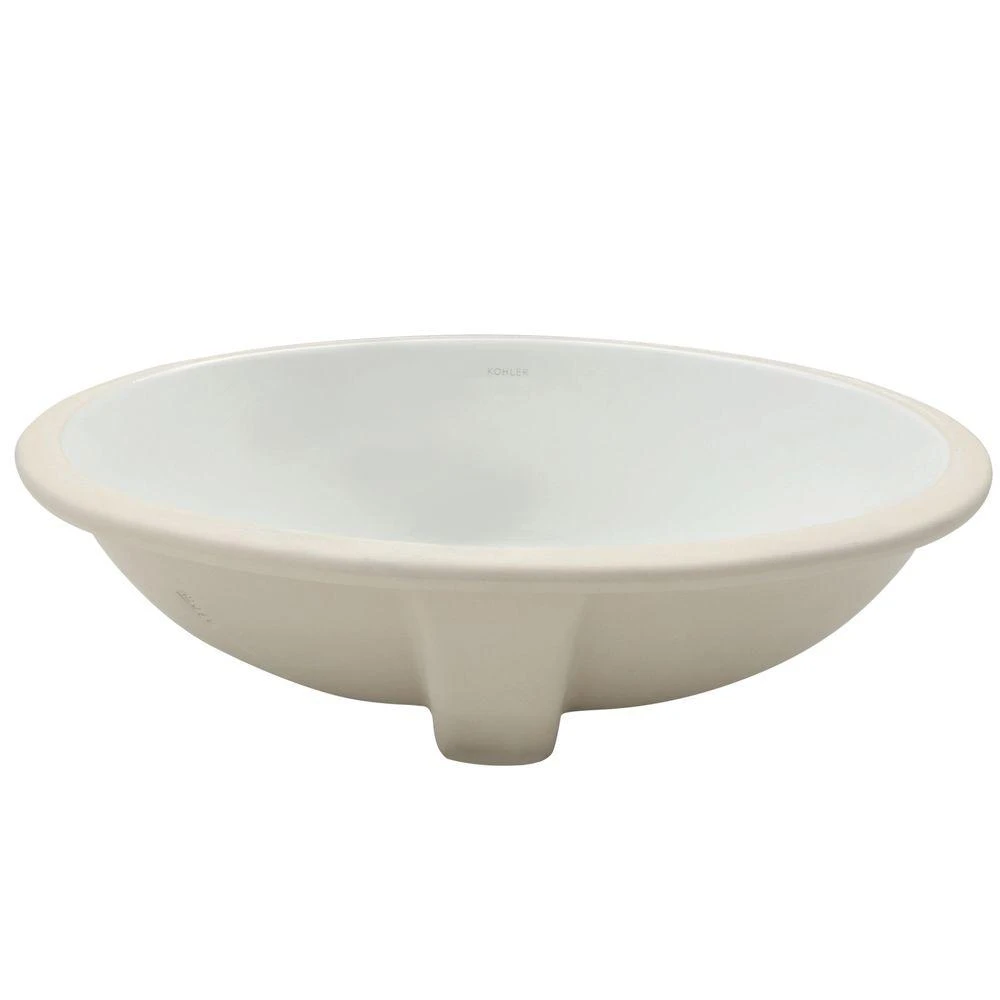 KOHLER Caxton Vitreous China Undermount Vitreous China Bathroom Sink In White With Overflow Drain 5 KOHLER Caxton Vitreous China Undermount Vitreous China Bathroom Sink In White With Overflow Drain - Image 3