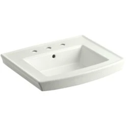 KOHLER Archer 20-7/16 In. Vitreous China Pedestal Sink Basin In White With Overflow Drain -Kohler Sales Store 66d0847d119364e4b14cec99bc420c2c 1800x1800