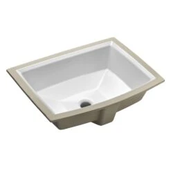 KOHLER Archer Vitreous China Undermount Bathroom Sink In White With Overflow Drain