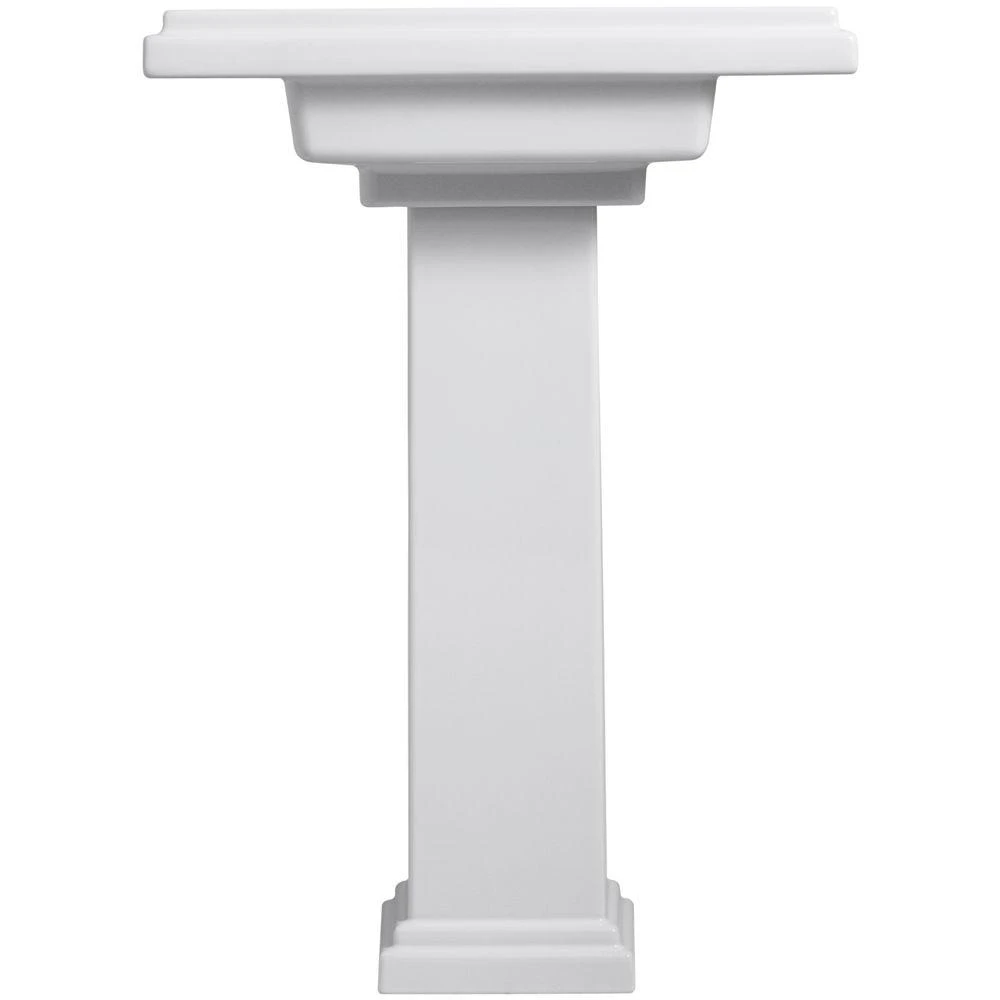 KOHLER Tresham Ceramic Pedestal Combo Bathroom Sink With Single-Hole Faucet Drilling In White With Overflow Drain 5 KOHLER Tresham Ceramic Pedestal Combo Bathroom Sink With Single-Hole Faucet Drilling In White With Overflow Drain - Image 3