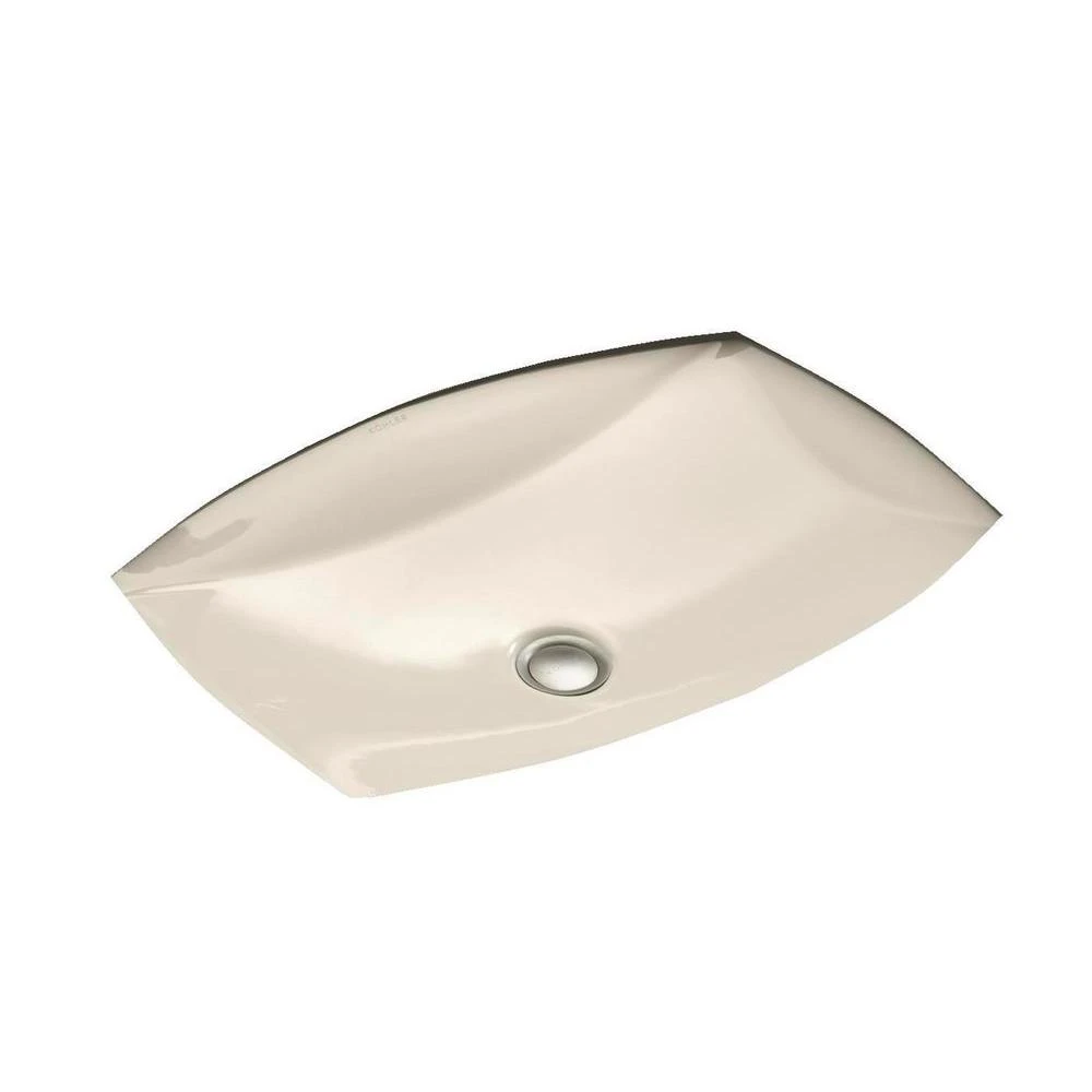 KOHLER Kelston Vitreous China Undermount Bathroom Sink With Overflow Drain In Biscuit With Overflow Drain 5 KOHLER Kelston Vitreous China Undermount Bathroom Sink With Overflow Drain In Biscuit With Overflow Drain - Image 3