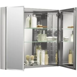 KOHLER 30-in X 26-in Rectangle Recessed Mirrored Medicine Cabinet 25 KOHLER 30-in X 26-in Rectangle Recessed Mirrored Medicine Cabinet -Kohler Sales Store 723085300109 15458398 1800x1800