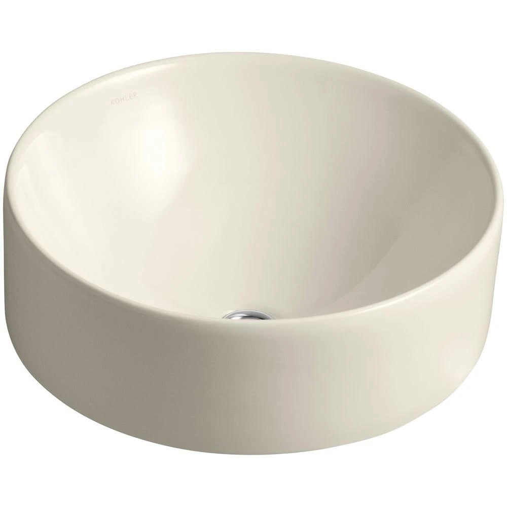KOHLER Vox Round Above Counter Vitreous China Bathroom Sink In White With Overflow Drain 8 KOHLER Vox Round Above Counter Vitreous China Bathroom Sink In White With Overflow Drain - Image 6