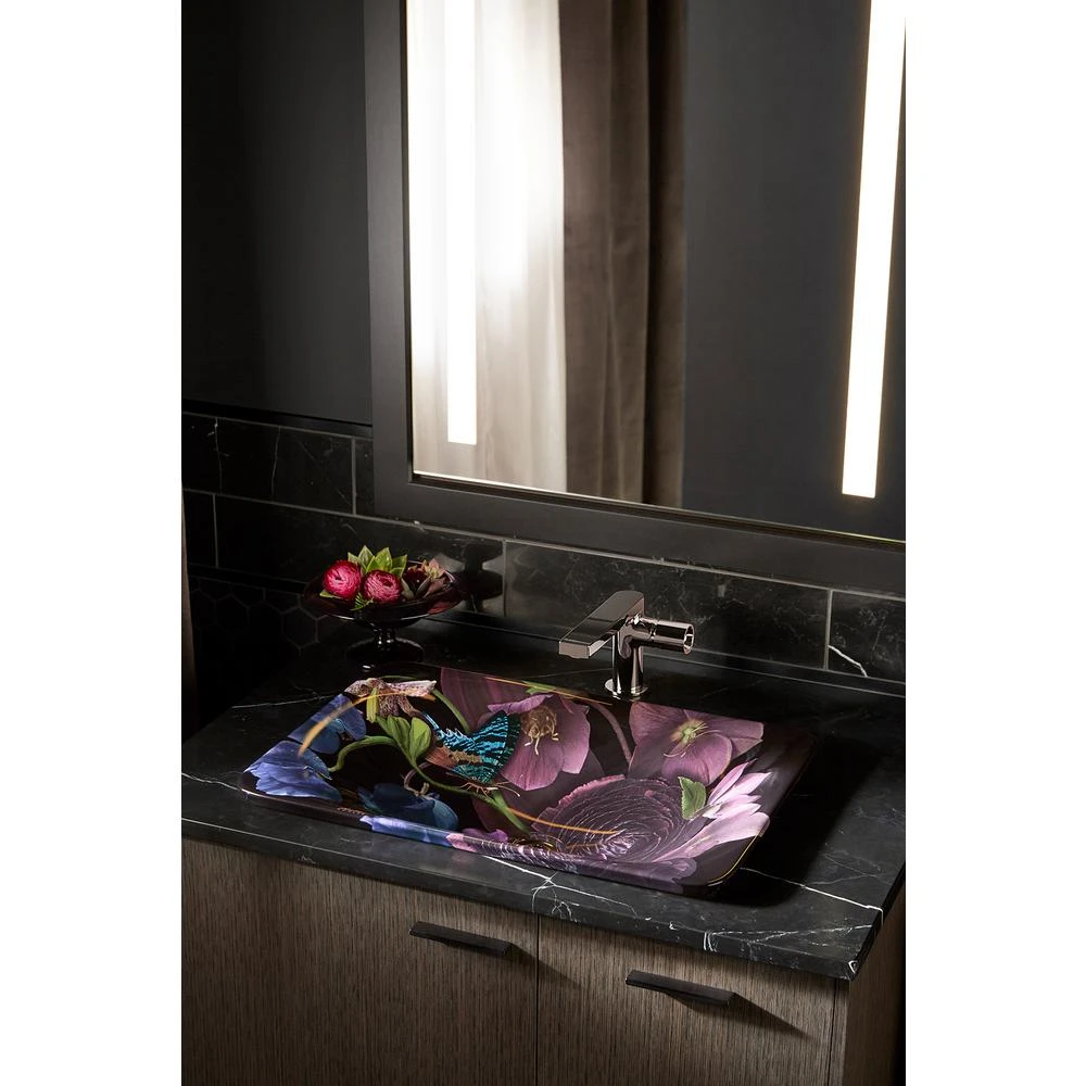 KOHLER Dutchmaster Rectangular Vessel Sink In Midnight Floral 5 KOHLER Dutchmaster Rectangular Vessel Sink In Midnight Floral - Image 3