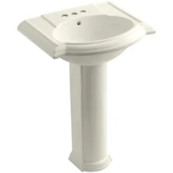 KOHLER Devonshire Vitreous China Pedestal Combo Bathroom Sink In White With Overflow Drain -Kohler Sales Store 7a04b980ebc056464538bd32e1d5fccf 1800x1800