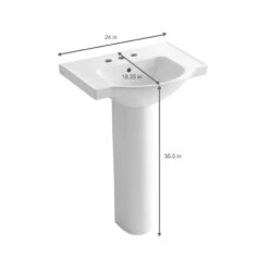 KOHLER Veer 24 In. Vitreous China Pedestal Combo Bathroom Sink In White With Overflow Drain 17 KOHLER Veer 24 In. Vitreous China Pedestal Combo Bathroom Sink In White With Overflow Drain -Kohler Sales Store 80c7232ef27e38e2a596da73e05adf89 1800x1800
