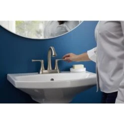 KOHLER Lilyfield Brushed Nickel 2-Handle 4-in Centerset WaterSense Bathroom Sink Faucet With Drain -Kohler Sales Store 885612574589 16342311 1800x1800
