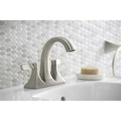 KOHLER Maxton Brushed Nickel 2-Handle 4-in Centerset WaterSense Bathroom Sink Faucet With Drain -Kohler Sales Store 885612576514 08289399 1800x1800