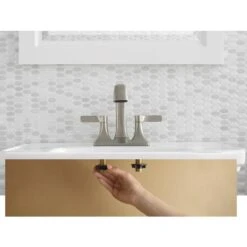 KOHLER Maxton Brushed Nickel 2-Handle 4-in Centerset WaterSense Bathroom Sink Faucet With Drain -Kohler Sales Store 885612576514 11169468 1800x1800