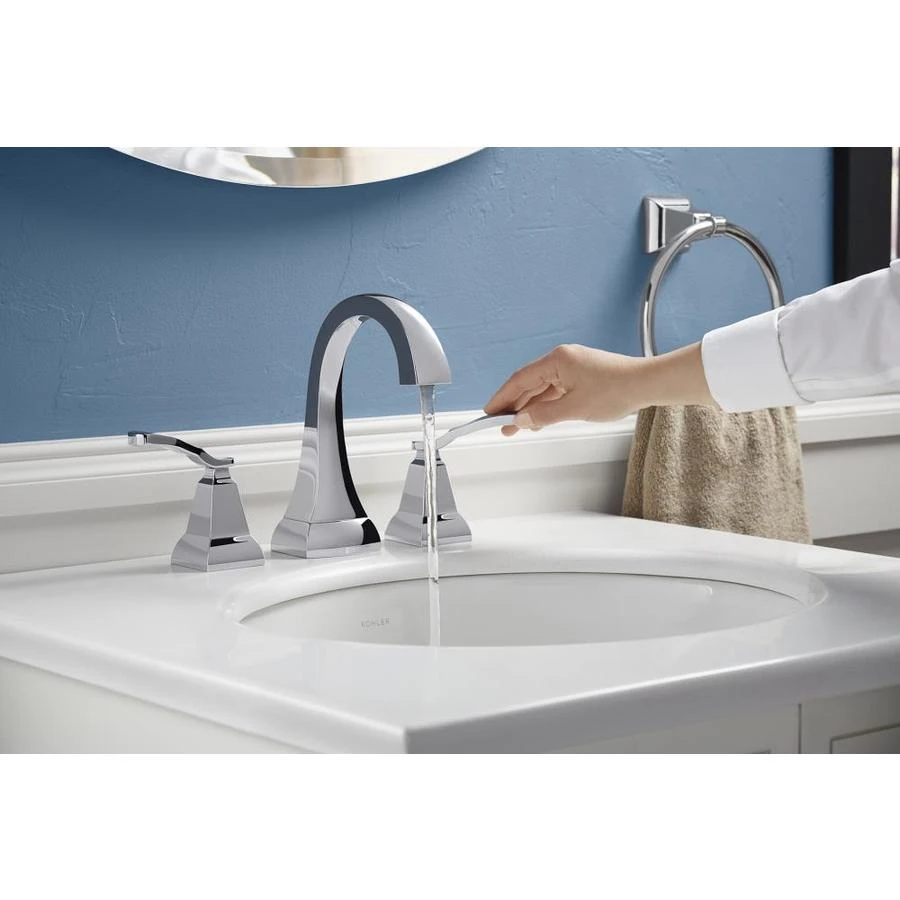 KOHLER Ridgeport Vibrant Brushed Nickel 2-Handle 4-in Centerset WaterSense Bathroom Sink Faucet With Drain 10 KOHLER Ridgeport Vibrant Brushed Nickel 2-Handle 4-in Centerset WaterSense Bathroom Sink Faucet With Drain - Image 8