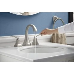 KOHLER Ridgeport Vibrant Brushed Nickel 2-Handle 4-in Centerset WaterSense Bathroom Sink Faucet With Drain 13 KOHLER Ridgeport Vibrant Brushed Nickel 2-Handle 4-in Centerset WaterSense Bathroom Sink Faucet With Drain -Kohler Sales Store 885612693242 10659083 1800x1800