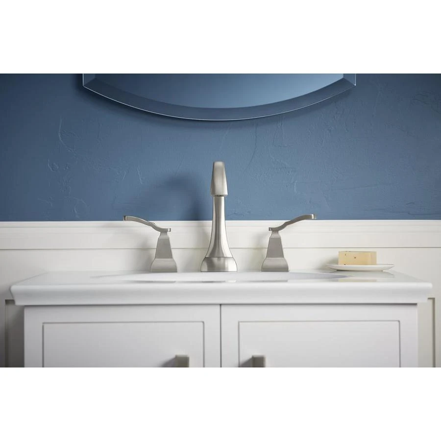 KOHLER Ridgeport Vibrant Brushed Nickel 2-Handle 4-in Centerset WaterSense Bathroom Sink Faucet With Drain 6 KOHLER Ridgeport Vibrant Brushed Nickel 2-Handle 4-in Centerset WaterSense Bathroom Sink Faucet With Drain - Image 4