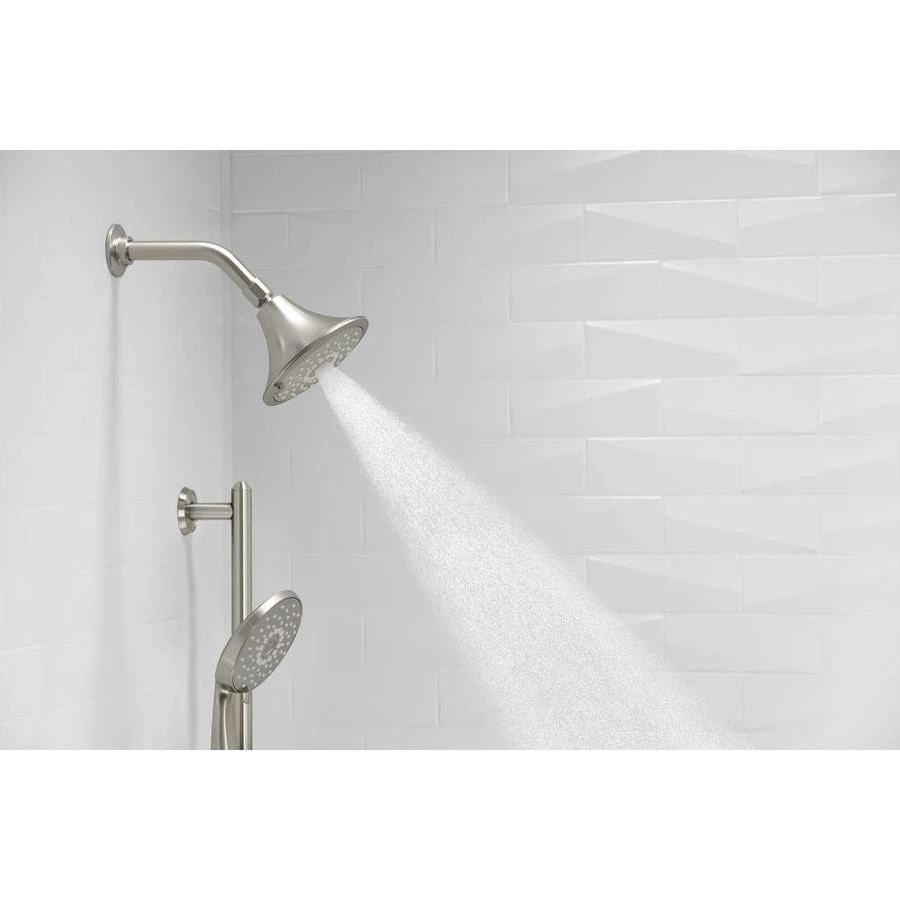 KOHLER Forte Vibrant Brushed Nickel 3-Spray Shower Head 1.75-GPM (6.6-LPM) 4 KOHLER Forte Vibrant Brushed Nickel 3-Spray Shower Head 1.75-GPM (6.6-LPM) - Image 2