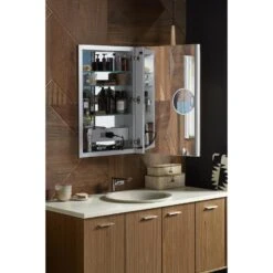 KOHLER Verdera 20-in X 30-in Rectangle Surface/Recessed Mirrored Medicine Cabinet With Outlet And Lights -Kohler Sales Store 885612733603 10711610 1800x1800