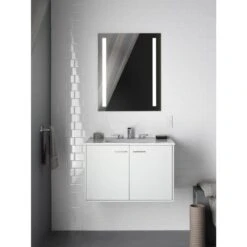 KOHLER Verdera 24-in X 30-in Rectangle Surface/Recessed Mirrored Medicine Cabinet With Outlet And Lights -Kohler Sales Store 885612733610 10711645 1800x1800