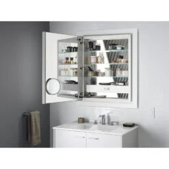 KOHLER Verdera 24-in X 30-in Rectangle Surface/Recessed Mirrored Medicine Cabinet With Outlet And Lights -Kohler Sales Store 885612733610 10711646 1800x1800