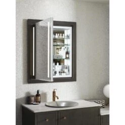 KOHLER Verdera 24-in X 30-in Rectangle Surface/Recessed Mirrored Medicine Cabinet With Outlet And Lights -Kohler Sales Store 885612733610 10711649 1800x1800