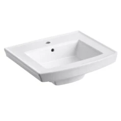 KOHLER Archer 20.4375 In. Vitreous China Pedestal Sink Basin In White With Overflow Drain
