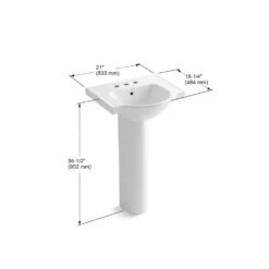 KOHLER Veer 21 In. Vitreous China Pedestal Combo Bathroom Sink In White With Overflow Drain -Kohler Sales Store 99ee60cc97f177e84e4a5fb002b62b0a 1800x1800
