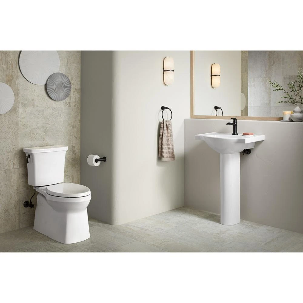 KOHLER Veer 24 In. Vitreous China Pedestal Sink Basin In White With Overflow Drain 11 KOHLER Veer 24 In. Vitreous China Pedestal Sink Basin In White With Overflow Drain - Image 9