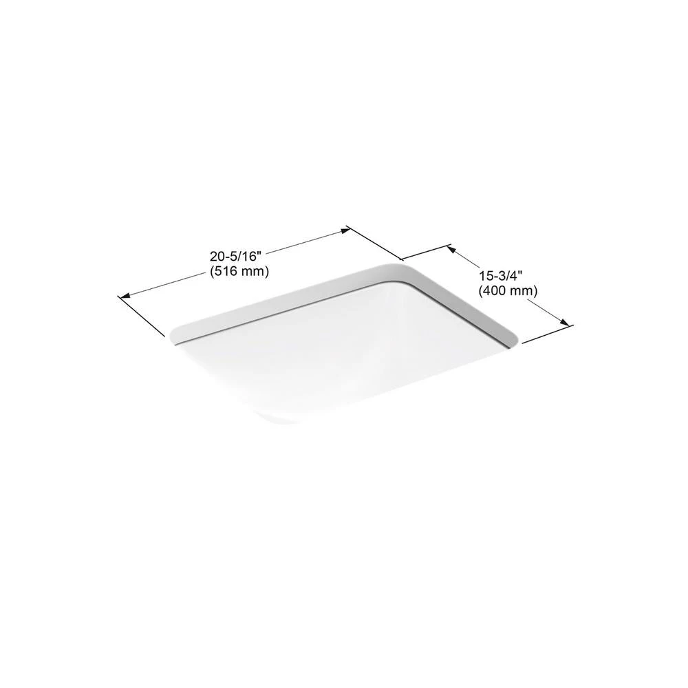 KOHLER Caxton Rectangle Undermount Bathroom Sink In White 7 KOHLER Caxton Rectangle Undermount Bathroom Sink In White - Image 5
