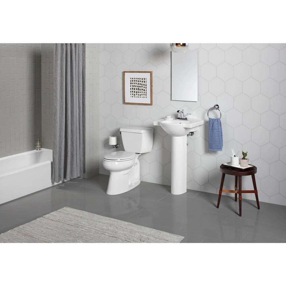 KOHLER Veer 21 In. Vitreous China Pedestal Sink Basin In White 6 KOHLER Veer 21 In. Vitreous China Pedestal Sink Basin In White - Image 4