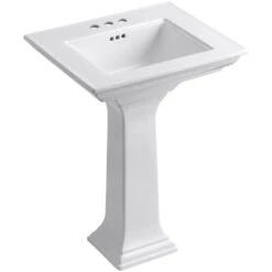 KOHLER Memoirs Stately Ceramic Pedestal Bathroom Sink Combo In White With Overflow Drain