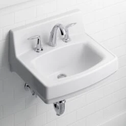 KOHLER Greenwich Wall-Mount Vitreous China Bathroom Sink In White With Overflow Drain 10 KOHLER Greenwich Wall-Mount Vitreous China Bathroom Sink In White With Overflow Drain -Kohler Sales Store b0378d076d5871ec5e505c58113727c3 1800x1800