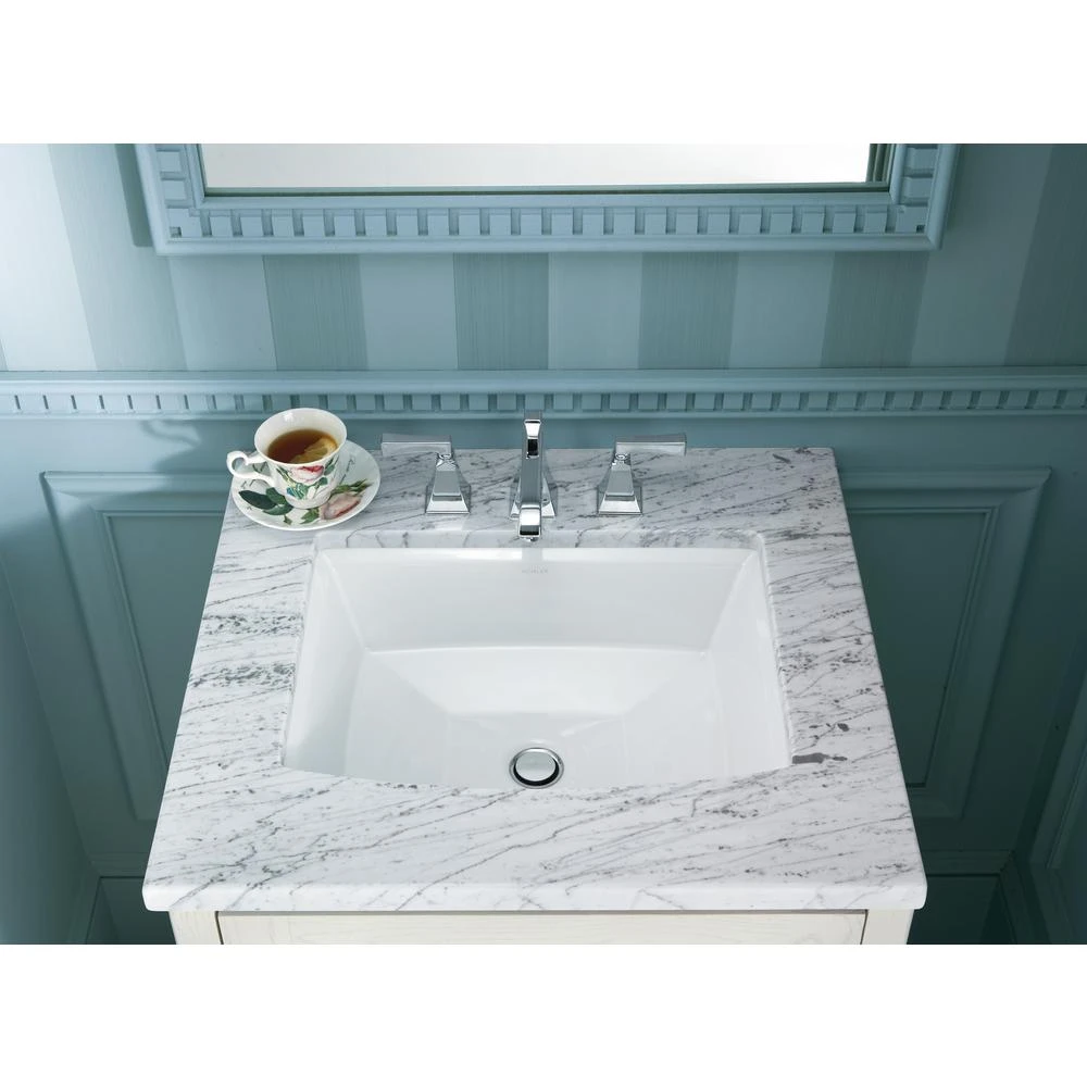 KOHLER Archer Vitreous China Undermount Bathroom Sink In White With Overflow Drain 6 KOHLER Archer Vitreous China Undermount Bathroom Sink In White With Overflow Drain - Image 4