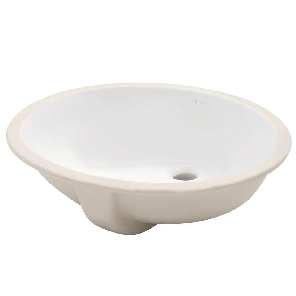 KOHLER Caxton Vitreous China Undermount Vitreous China Bathroom Sink In White With Overflow Drain 4 KOHLER Caxton Vitreous China Undermount Vitreous China Bathroom Sink In White With Overflow Drain - Image 2