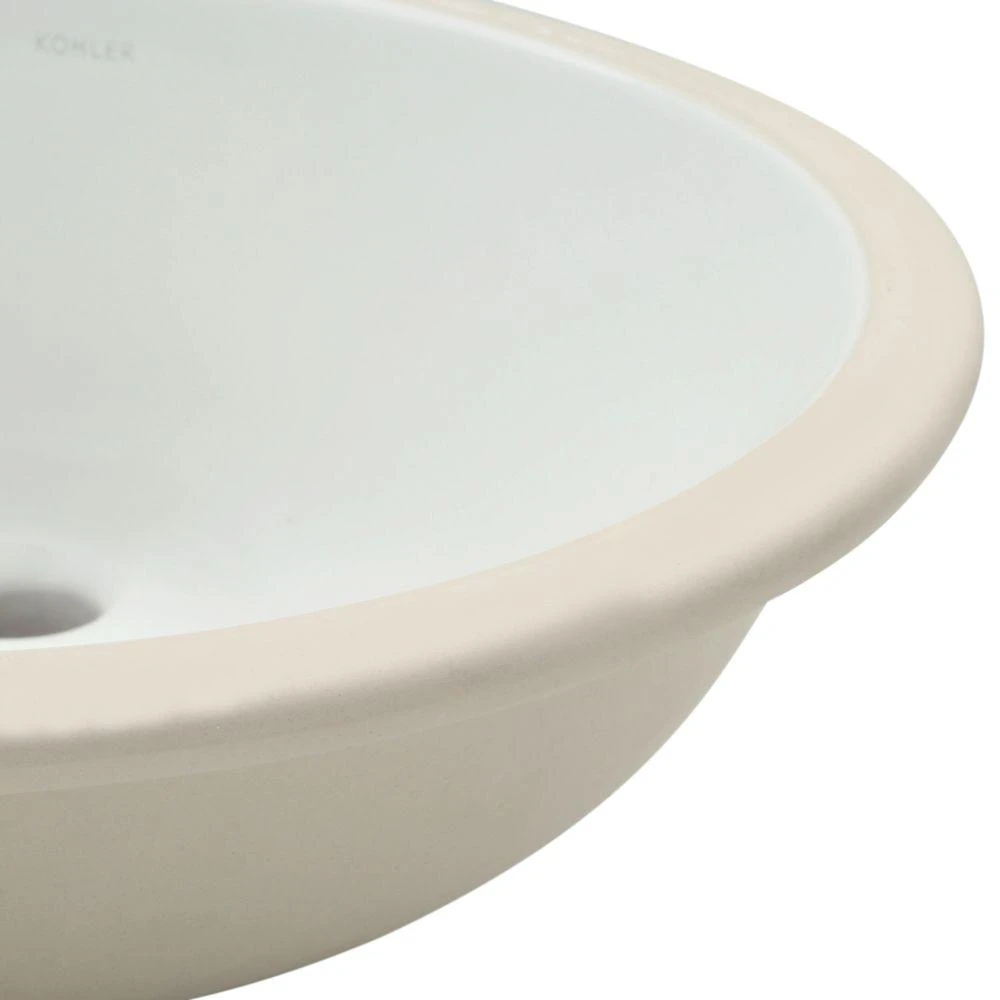 KOHLER Caxton Vitreous China Undermount Vitreous China Bathroom Sink In White With Overflow Drain 7 KOHLER Caxton Vitreous China Undermount Vitreous China Bathroom Sink In White With Overflow Drain - Image 5