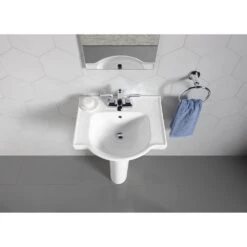 KOHLER Veer 21 In. Vitreous China Pedestal Combo Bathroom Sink In White With Overflow Drain -Kohler Sales Store d617b74003b6aab05bf2097e3e0970fe 1800x1800