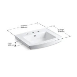 KOHLER Archer 20-7/16 In. Vitreous China Pedestal Sink Basin In White With Overflow Drain -Kohler Sales Store dae74decba1c14ca6736865a46d21270 1800x1800