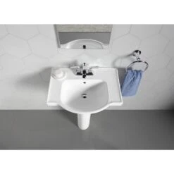 KOHLER Veer 24 In. Vitreous China Pedestal Combo Bathroom Sink In White With Overflow Drain 14 KOHLER Veer 24 In. Vitreous China Pedestal Combo Bathroom Sink In White With Overflow Drain -Kohler Sales Store db64ad29b1628848fdd4e058e66ce1d4 1800x1800